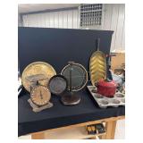 Kitchenware Assortment Including Scale, Trays, Bakeware, and Utensils