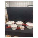 Enamelware Cookware Set with Lids