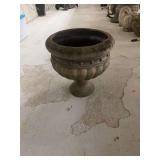 Cast Stone Garden Urn Planter with Fluted Body and Pedestal Base
