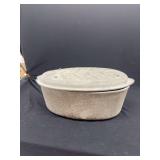 Cast Aluminum Oval Dutch Oven with Leaf Design Lid