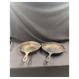 Two Cast Iron Skillets Including Wagner Ware Sidney Number 10 and Number 8