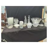 Clear Pressed Glass Tableware and Serving Assortment