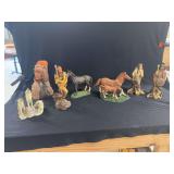 Resin Native American and Wildlife Figurines, Multi-Piece