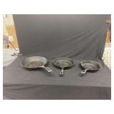 Trio of Cast Iron Skillets