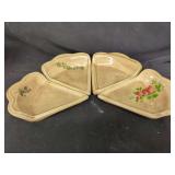 Ceramic Pie Wedge Serving Plates With Fruit Decals