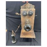 Swedish-American Telephone Co. Wooden Wall Crank Telephone