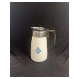 CorningWare Blue Cornflower Percolator Coffee Pot with Basket and Glass Lid