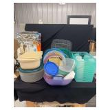 Plastic Storage Containers, Dinnerware, and Caddy