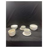 Ceramic Dinnerware Set Including Cups Saucers and Bowls