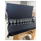 Clear Glass Stemware Goblets Set of Eight