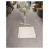 Aries Standing Electric Fan and White Panel Accessory