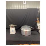 CorningWare Blue Cornflower Carafe and Aluminum Pressure Cooker Pair