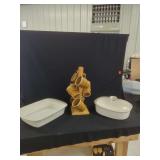 Ceramic Mug Tree Set with White Baking Dishes