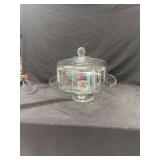 Clear Glass Pedestal Cake Stand with Dome Lid