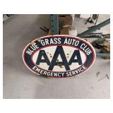 Blue Grass Auto Club AAA Emergency Service Porcelain Sign