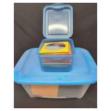 Storage Totes with Recorded Compact Discs and Software Media