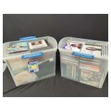 Two Plastic Storage Bins Containing Assorted Compact Discs