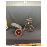 Metal and Wood Tricycle Decor with Rear Bucket