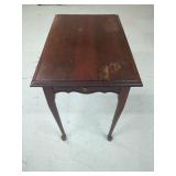 Wooden End Table with Slide-Out Shelf