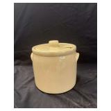 McCoy Pottery Yellow Speckled Cookie Jar with Lid Model 1424