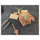 German Black Forest Carved Wood Cuckoo Clock