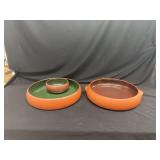 Ceramic Terra Cotta Serving Bowls with Glazed Interiors