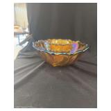 Marigold Carnival Glass Bowl Set
