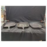 Set of Three Cast Iron Square Skillets