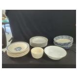 Mixed Ceramic and Glass Dinnerware Sets Including Oxford, Gibson, and Corelle