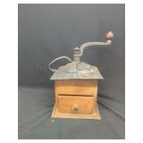 Cast Iron and Wooden Box Hand Coffee Grinder
