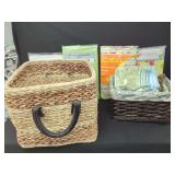 Household Baskets, Tablecloths, Linens, and Electronics