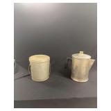 Metal Coffee Percolator and Galvanized Tin Bucket Set