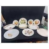 Mixed Assortment of Decorative Porcelain and Ceramic Dinnerware Pieces