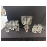Clear Glass Drinkware and Serveware Set