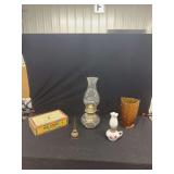King Edward Cigar Box with Household Decor and Utility Objects
