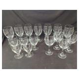 Clear Glass Goblets with Short Stem and Round Foot