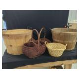 Assorted Wood and Wicker Baskets