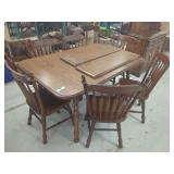 Wooden Dining Table Set with Six Chairs and Two Leaves