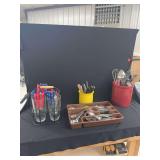 Kitchen Utensil Set with Silverware, Caddies, and Crockery Holders