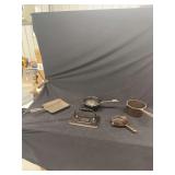 Cast Iron Cookware and Press Assortment including Lodge and Cracker Barrel