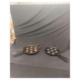 Two Lodge Cast Iron Aebleskiver Pans