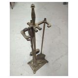 Brass Fireplace Tool Set with Stand