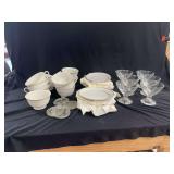 Porcelain Tableware and Glassware Grouping with Atlas Jar Lids