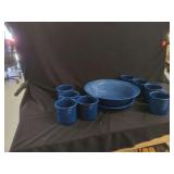 Blue Enamelware Dinnerware Set