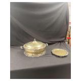 Silver Plated Covered Serving Tureen and Matching Underplate with Grape and Leaf Motif