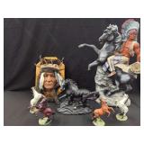 Western and Native American Themed Sculptures and Figurines