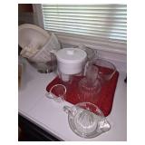Kitchen Appliance and Glassware Grouping