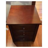 Wood File Cabinet with Three Drawers and Metal Hardware