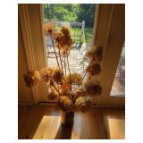 Copper Planter with Dried Hydrangeas and Allium Stems