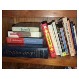 Book Library Featuring Dictionaries, Reference Guides, Literature, and Hand-Painted Ceramic Tiles